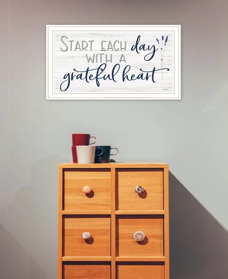 Grateful Heart White Framed Print Wall Art
