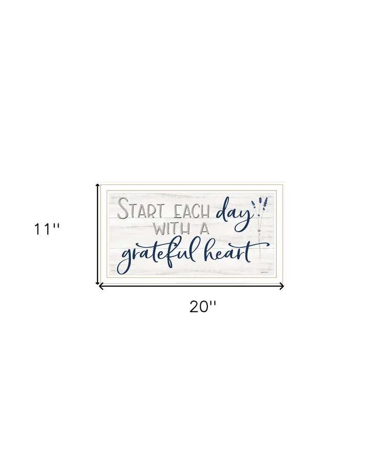 Grateful Heart White Framed Print Wall Art
