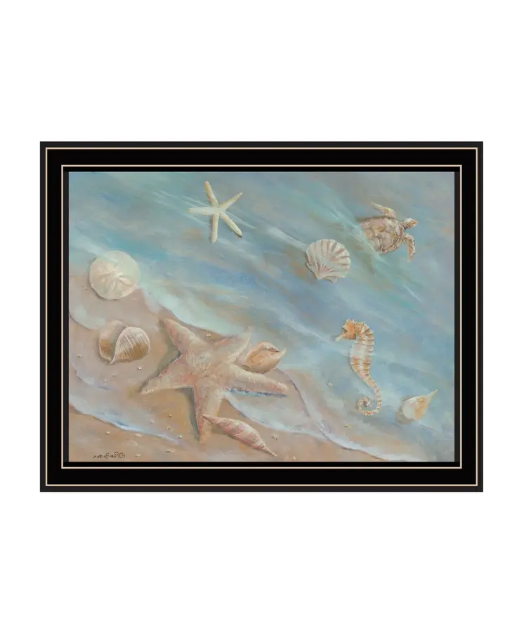 Seashore Star Black Framed Print Wall Art