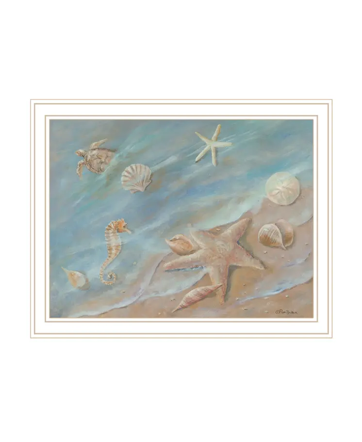 Seashore Star White Framed Print Wall Art