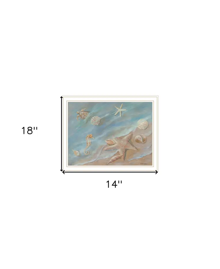 Seashore Star White Framed Print Wall Art