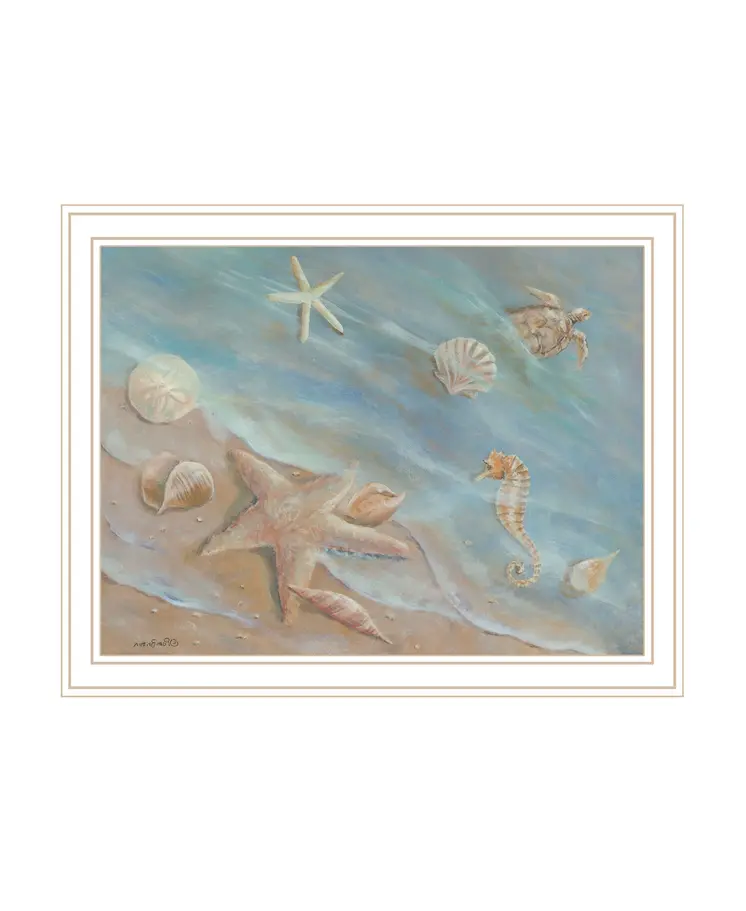 Seashore Star White Framed Print Wall Art