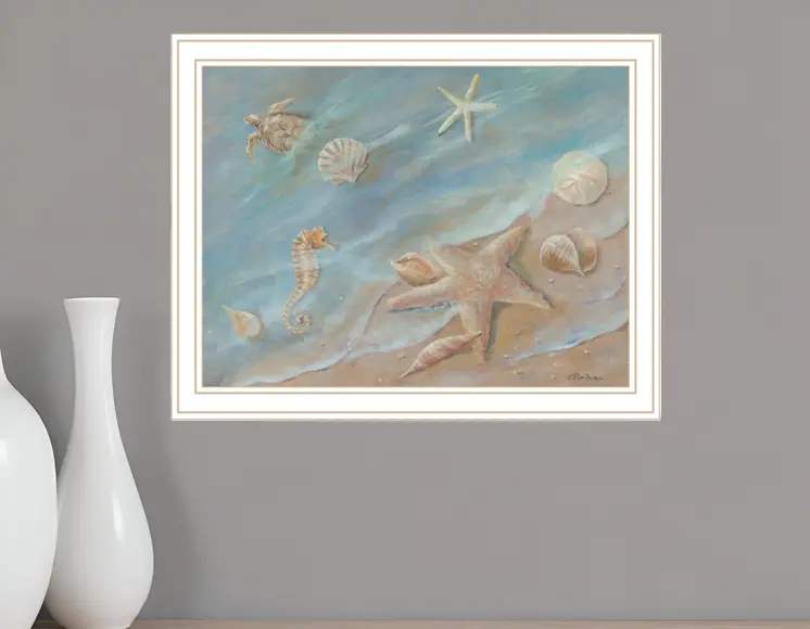 Seashore Star White Framed Print Wall Art