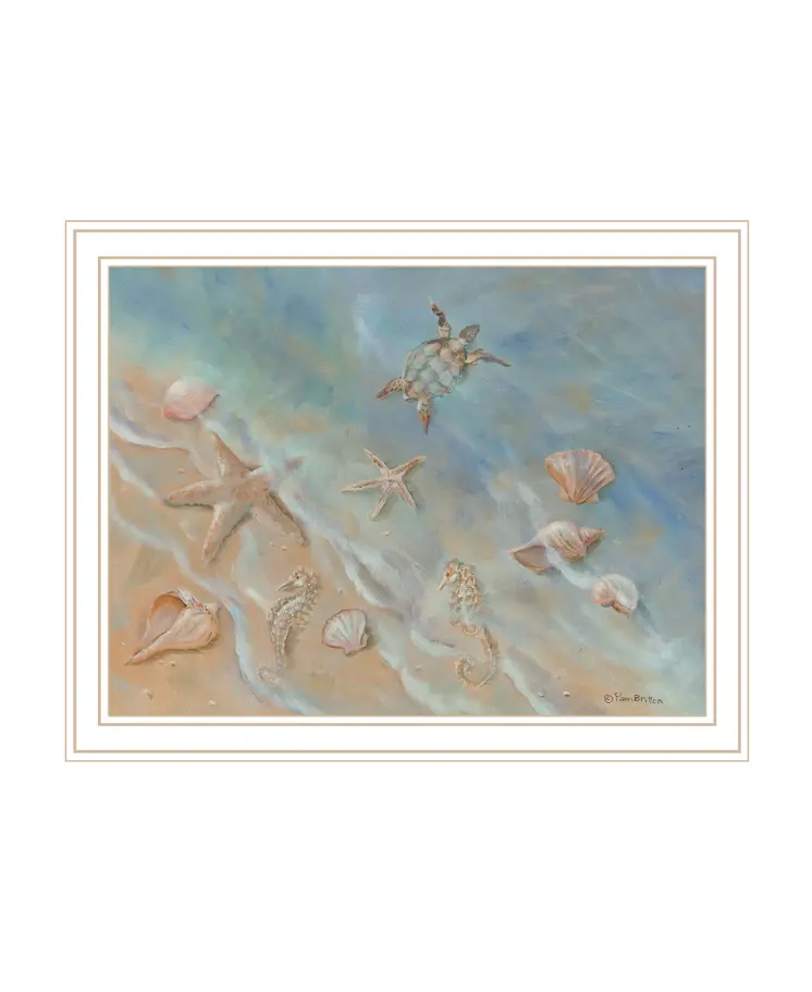 Seashore Star White Framed Print Wall Art