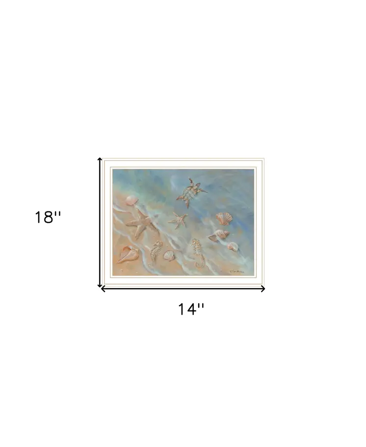 Seashore Star White Framed Print Wall Art