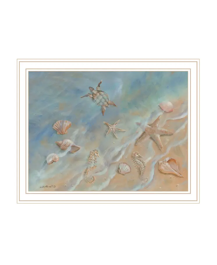 Seashore Star White Framed Print Wall Art
