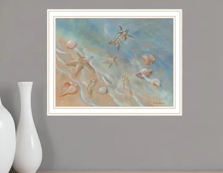 Seashore Star White Framed Print Wall Art