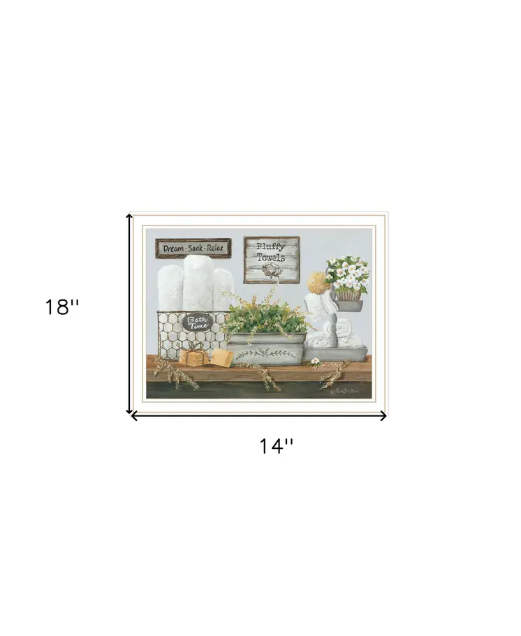 Fluffy Towels White Framed Print Wall Art