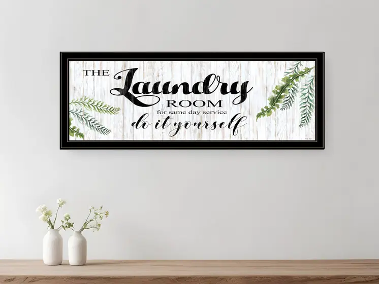 The Laundry Room Black and Brown Framed Print Laundry Wall Art