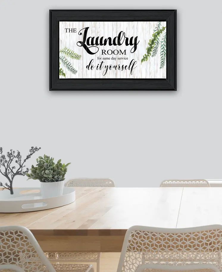 The Laundry Room Same Day Service Black Framed Print Laundry Wall Art