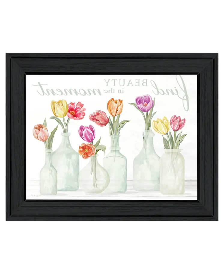 FIND BEAUTY IN THE MOMENT Black Framed Print Wall Art