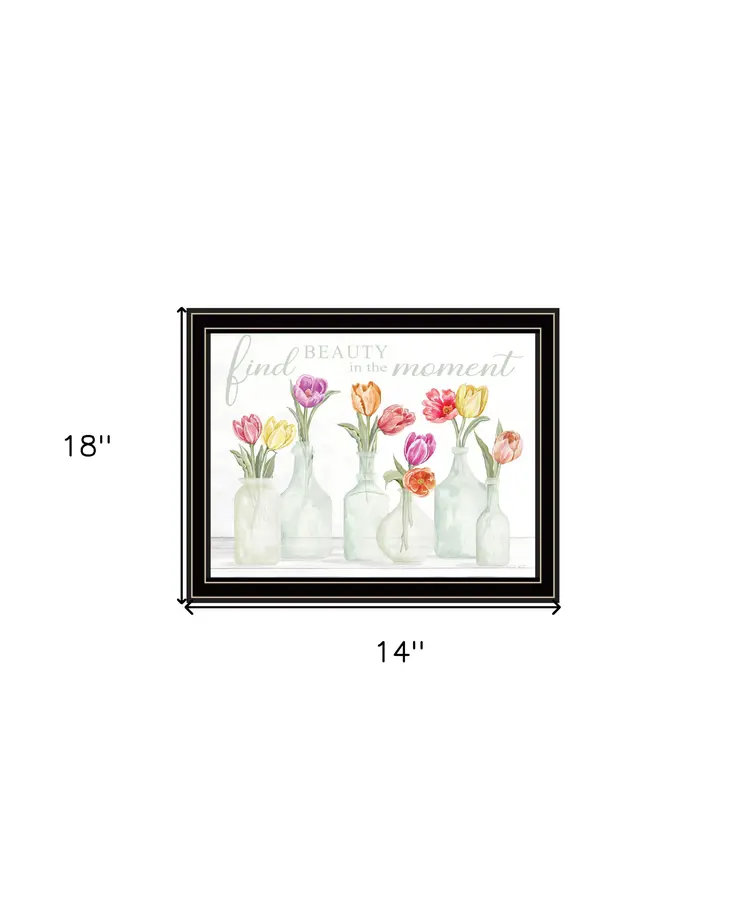 FIND BEAUTY IN THE MOMENT Black Framed Print Wall Art