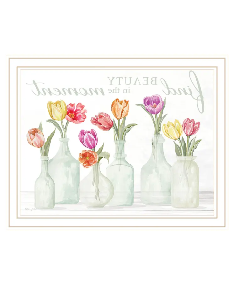 FIND BEAUTY IN THE MOMENT White Framed Print Wall Art