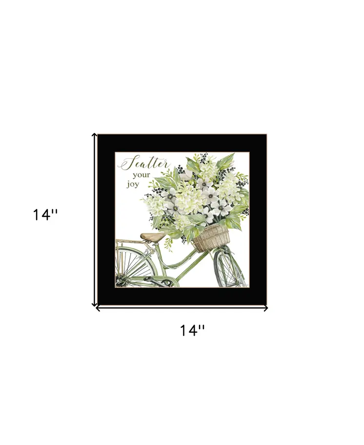 SCATTER YOUR JOY WITH FLOWERS Black Framed Print Wall Art