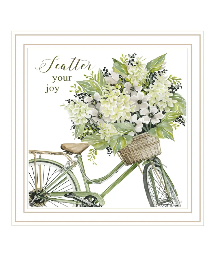 SCATTER YOUR JOY WITH FLOWERS White Framed Print Wall Art