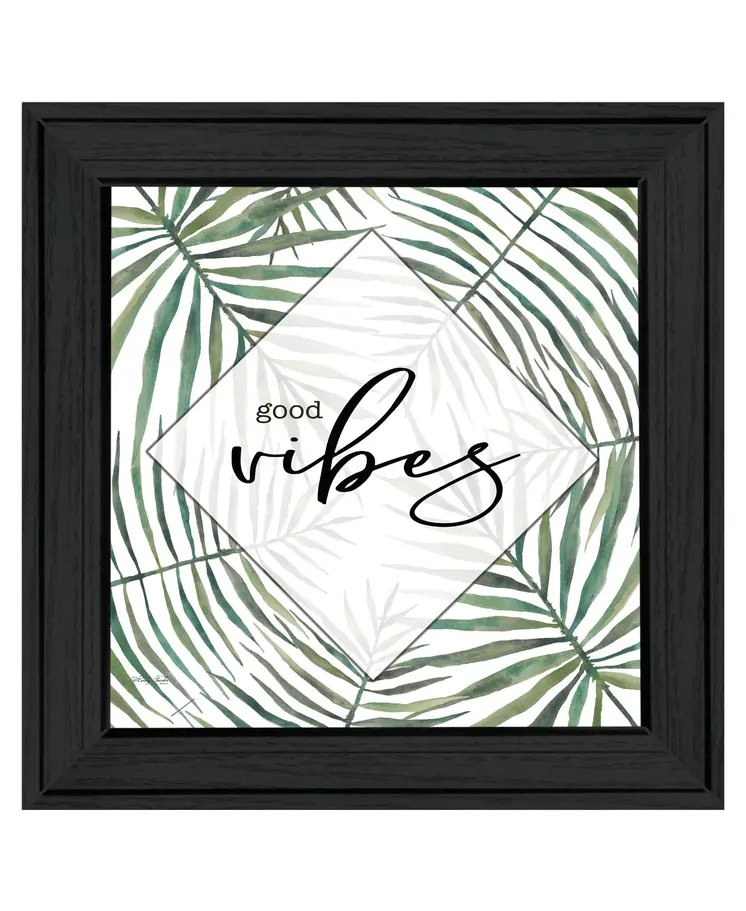GOOD VIBES Black Framed Print Wall Art