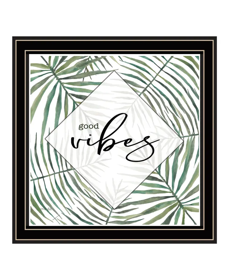 GOOD VIBES Black Framed Print Wall Art
