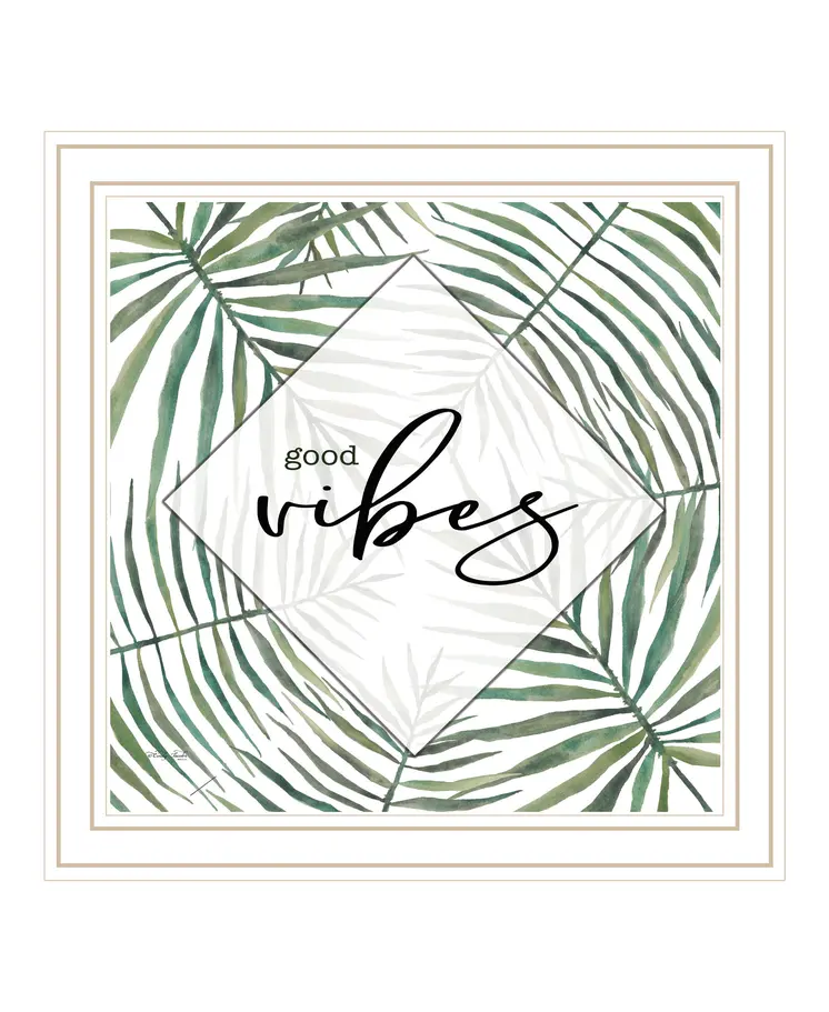 GOOD VIBES White Framed Print Wall Art