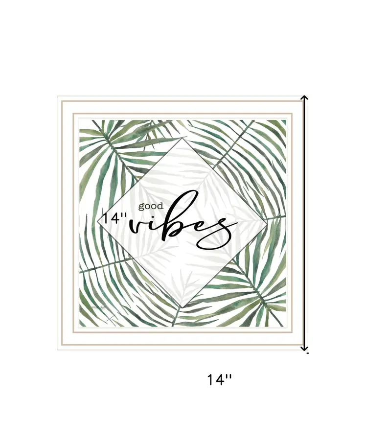 GOOD VIBES White Framed Print Wall Art