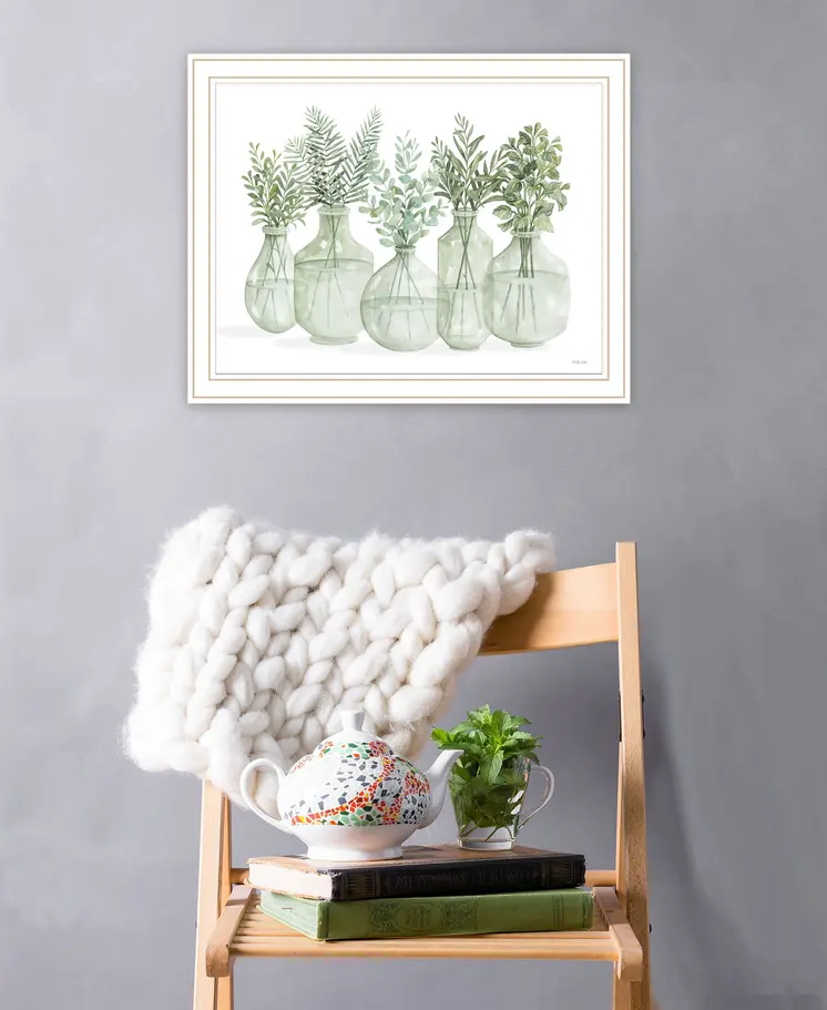 Simply Sage White Framed Print Wall Art
