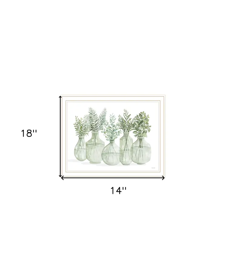 Simply Sage White Framed Print Wall Art
