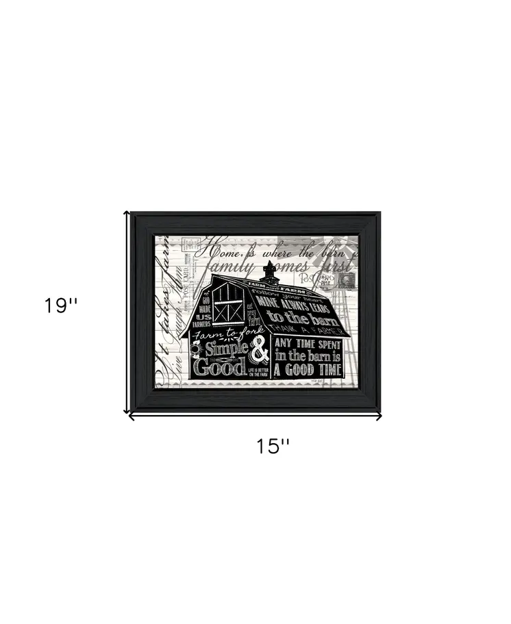 SIMPLE & GOOD BARN Black Framed Print Wall Art