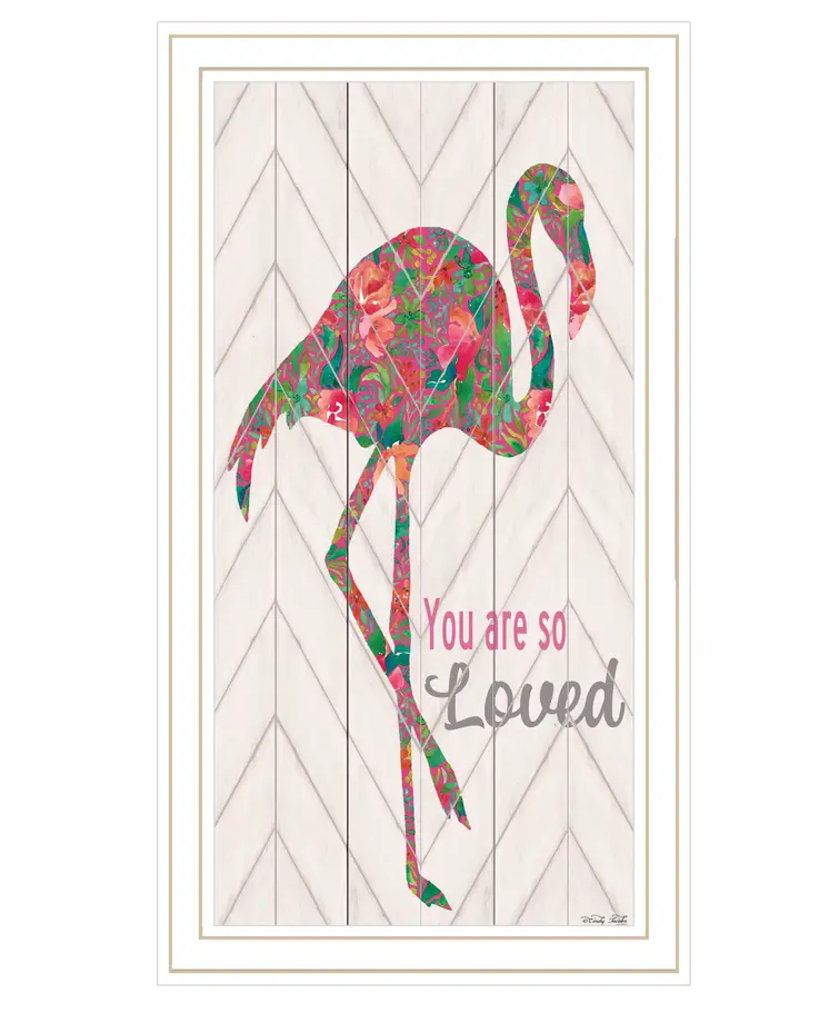 You are so loved Flamingo White Framed Print Wall Art