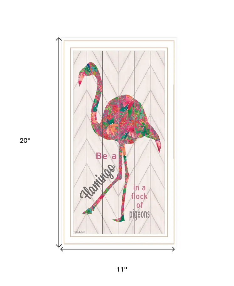 Be A Flamingo White Grooved Frame  Print Wall Art