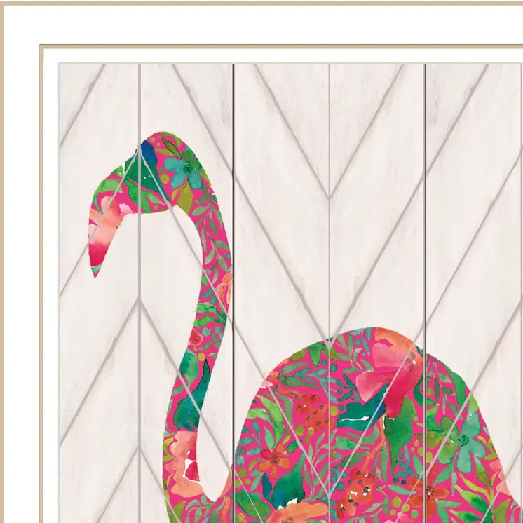 Be A Flamingo White Grooved Frame  Print Wall Art