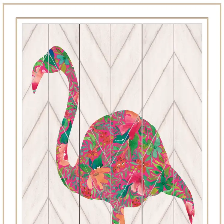Be A Flamingo White Grooved Frame  Print Wall Art