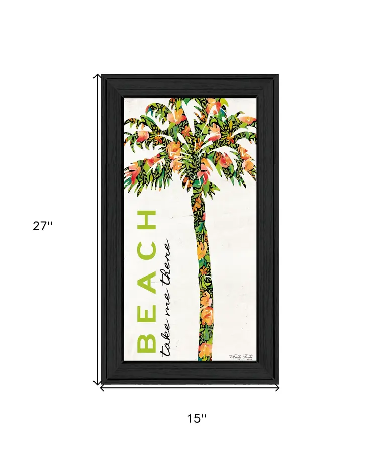 Beach Take Me There Black Framed Print Wall Art