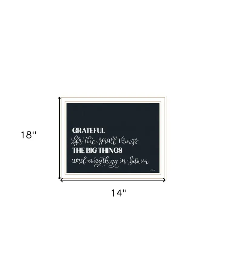Grateful For Everything White Framed Print Wall Art