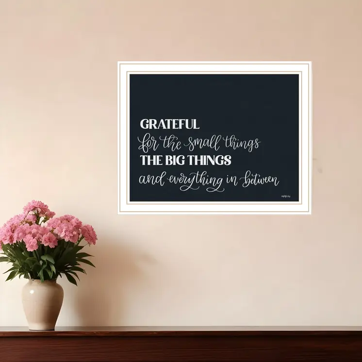 Grateful For Everything White Framed Print Wall Art