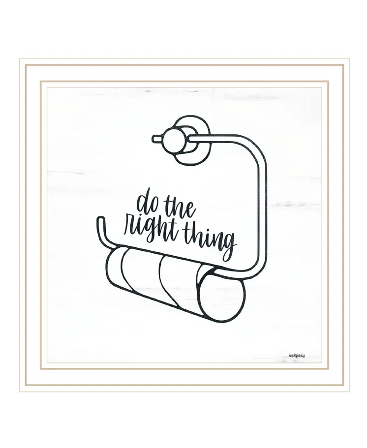 Empty Toilet Paper Roll White Framed Print Wall Art