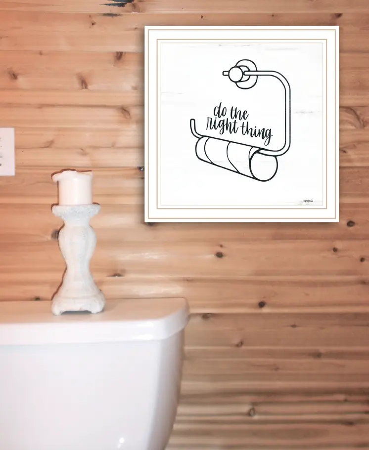 Empty Toilet Paper Roll White Framed Print Wall Art