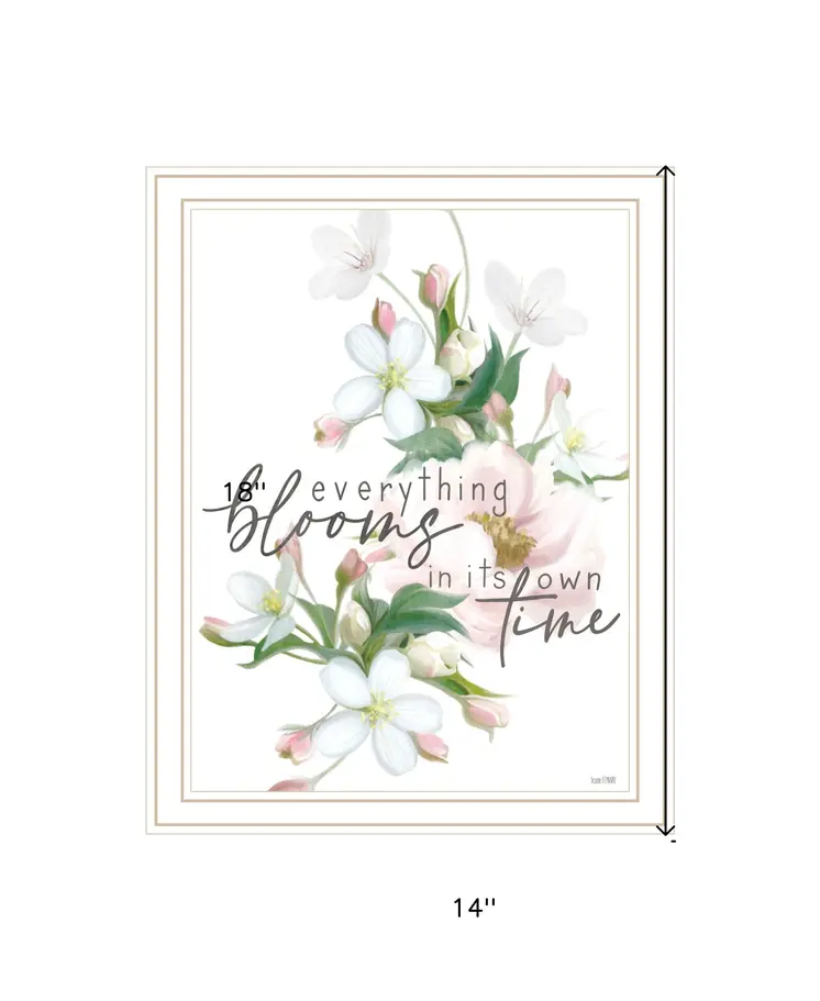 Everything Bloom White Framed Print Wall Art
