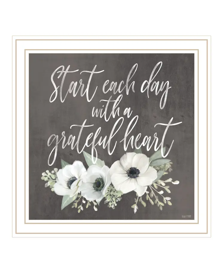 Grateful Heart White Framed Print Wall Art