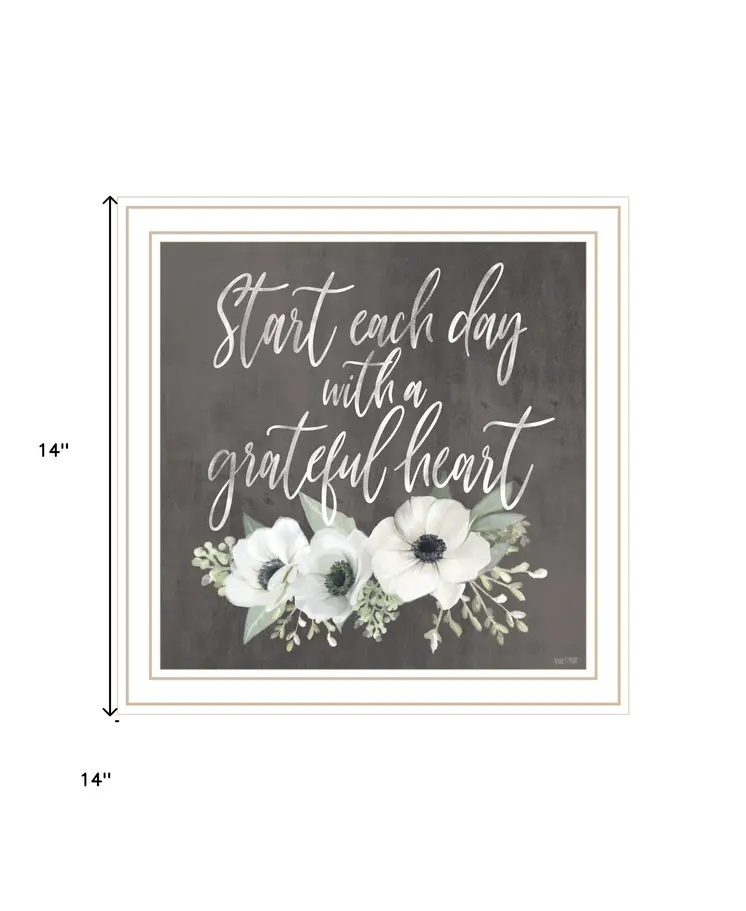 Grateful Heart White Framed Print Wall Art