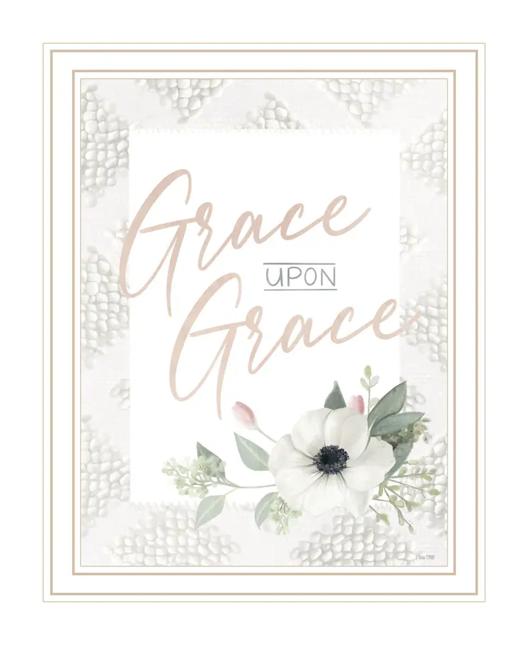 Grace Upon Grace White Framed Print Wall Art