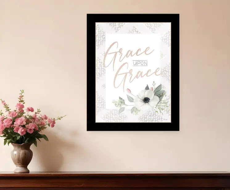Grace Upon Grace Black Framed Print Wall Art