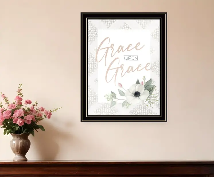 Grace Upon Grace Black Framed Print Wall Art