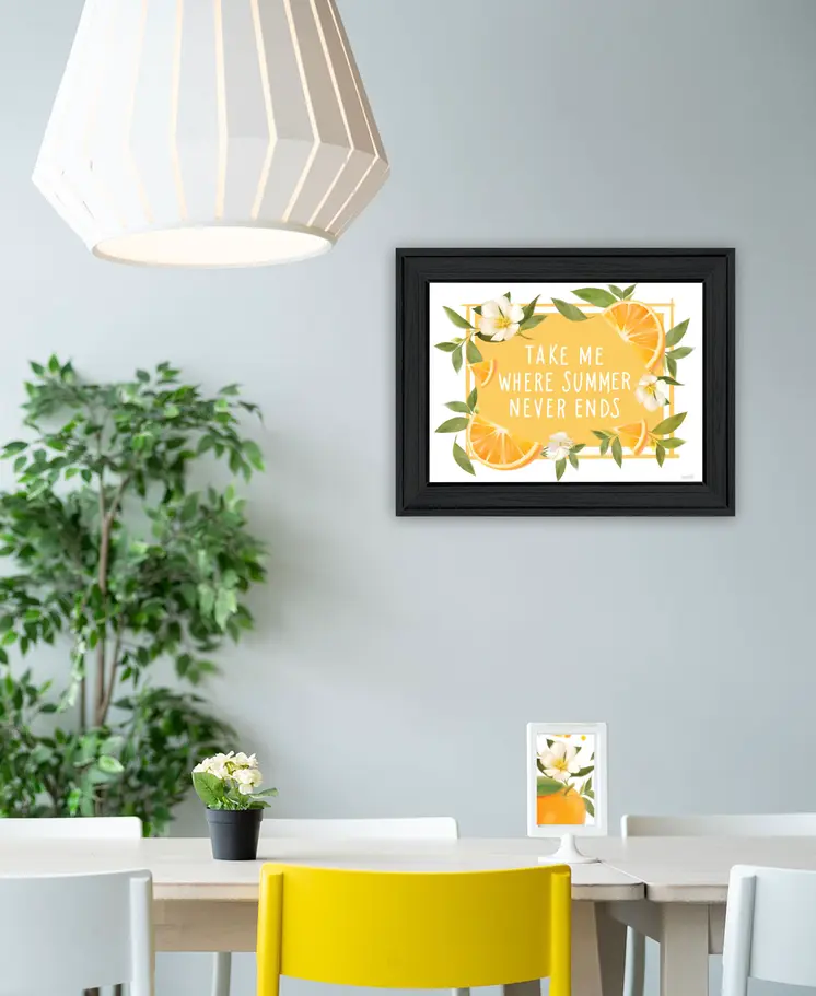 Take Me Where Summer Never Ends Black Framed Print Wall Art