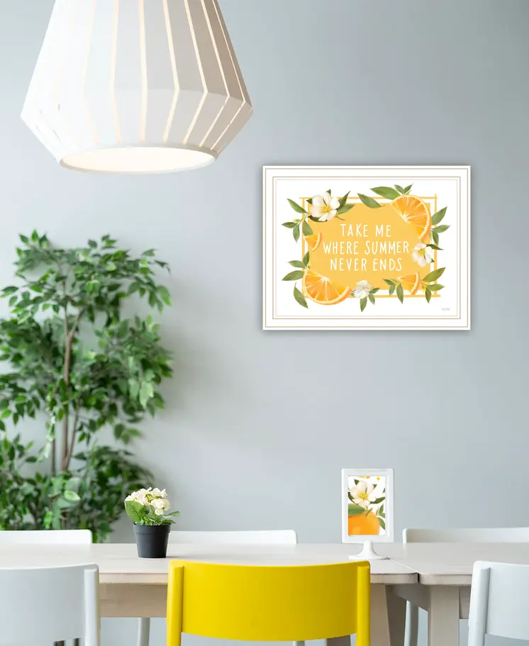 Take Me Where Summer Never Ends White Framed Print Wall Art