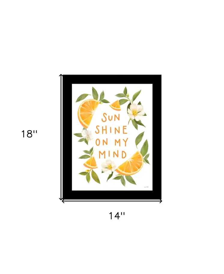 Sun Shine on My Mind Black Framed Print Wall Art