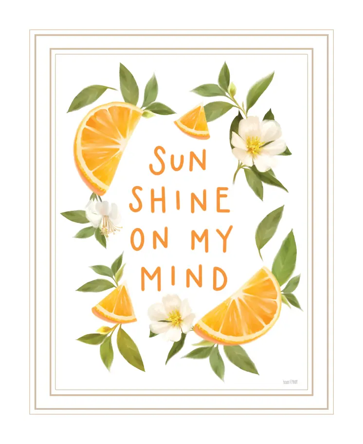 Sun Shine on My Mind White Framed Print Wall Art