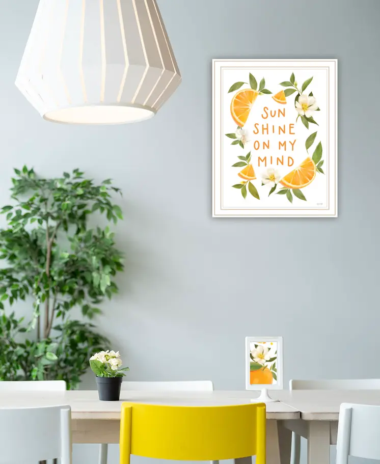 Sun Shine on My Mind White Framed Print Wall Art