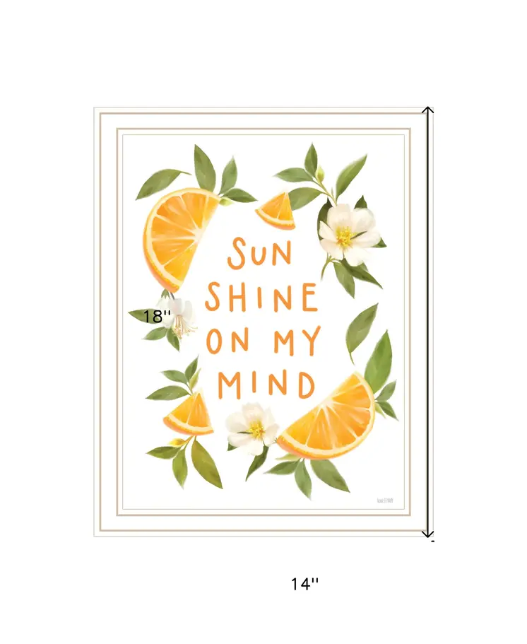 Sun Shine on My Mind White Framed Print Wall Art