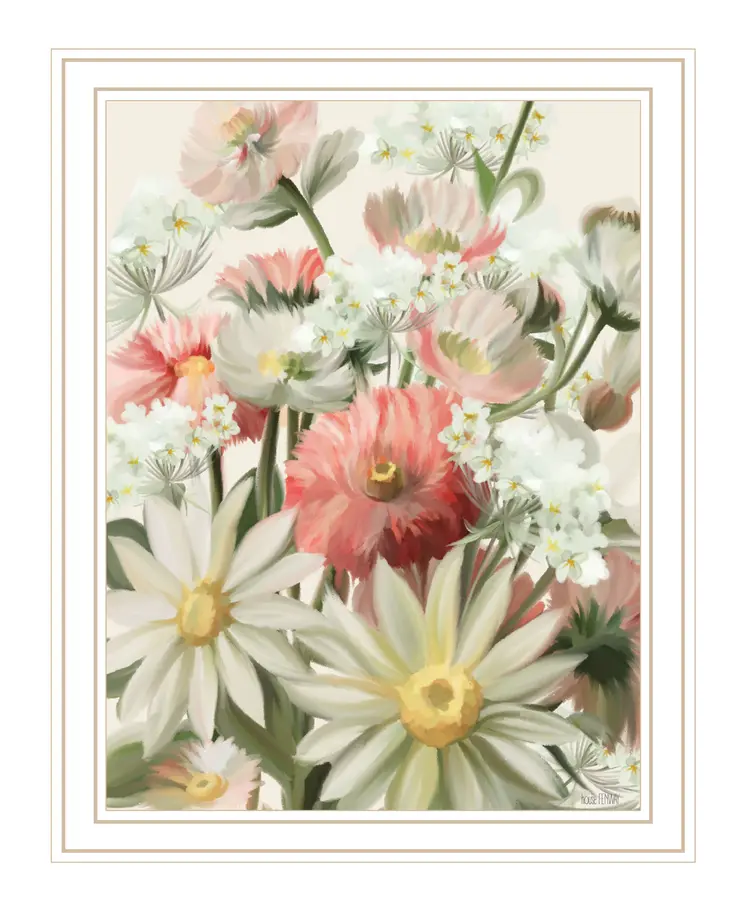 Summer Wildflowers For You White Framed Print Wall Art