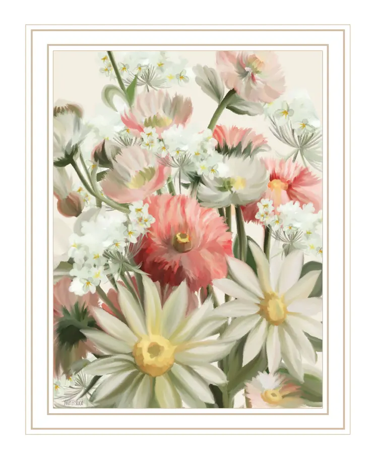 Summer Wildflowers For You White Framed Print Wall Art