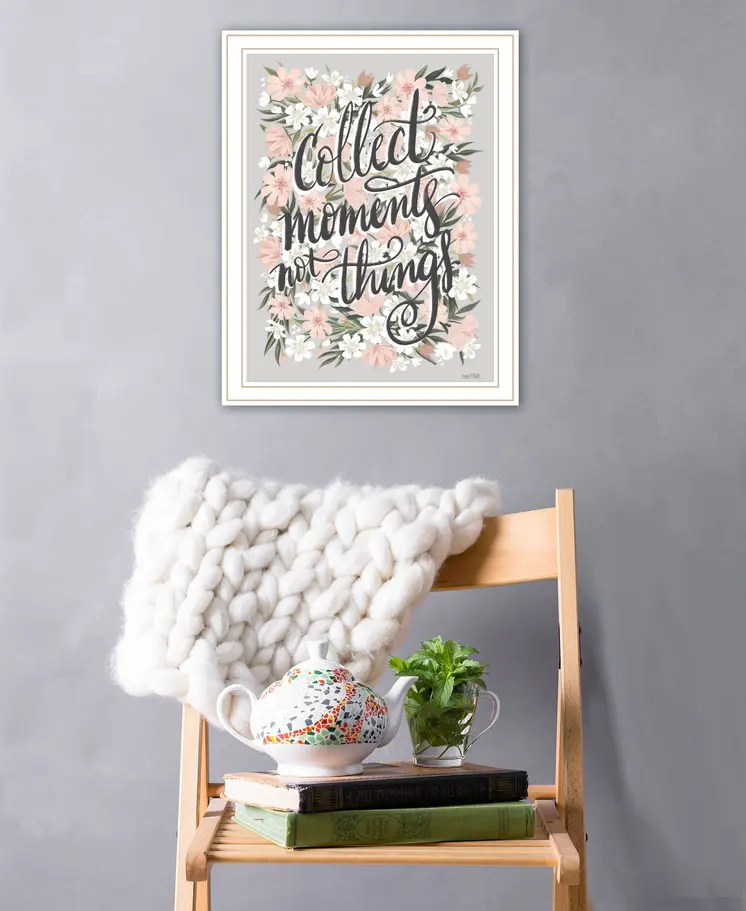 Collect Moments Not Things White Framed Print Wall Art